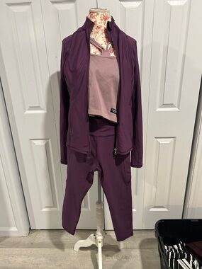 Calvin Klein Dusty Mauve Ribbed Double-Strap Crop Tank